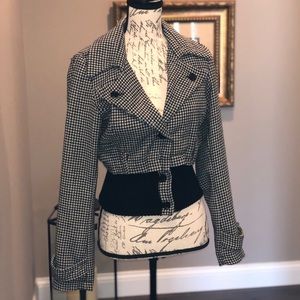 Free People Wool Blend Coat Houndstooth Jacket